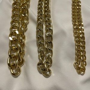 gold cuban link chain necklace set